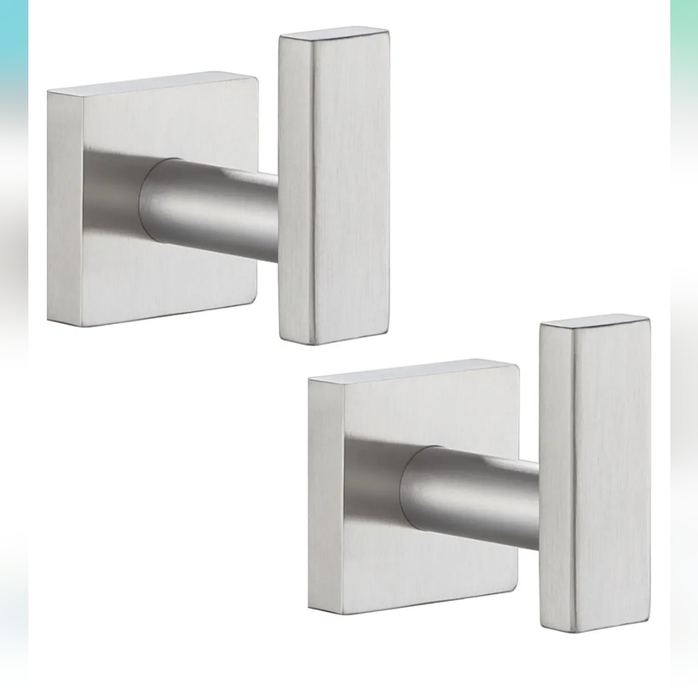Sleek Silver Geometric Wall Hooks